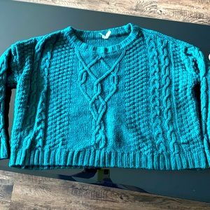 Dark green crop sweater